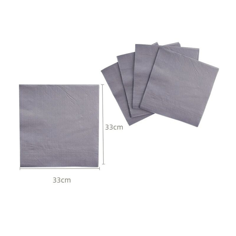 16 guardanapos 33x33cm prata