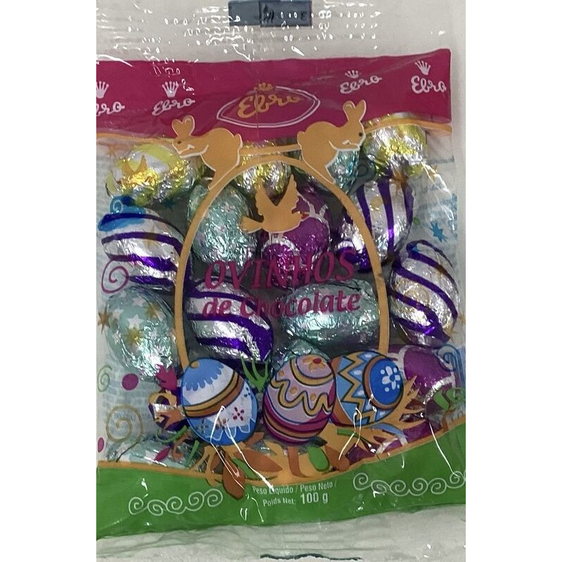 Pacote ovinhos de chocolate 100g
