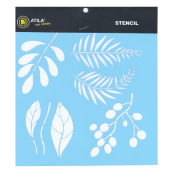 Stencil folhas 20x20cm
