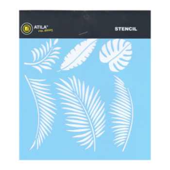 Stencil folhas 20x20cm