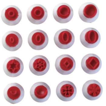 Kit carimbos vermelho 16 peças