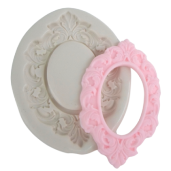 Molde silicone moldura oval 10cm