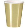 8 copos papel 270ml dourado