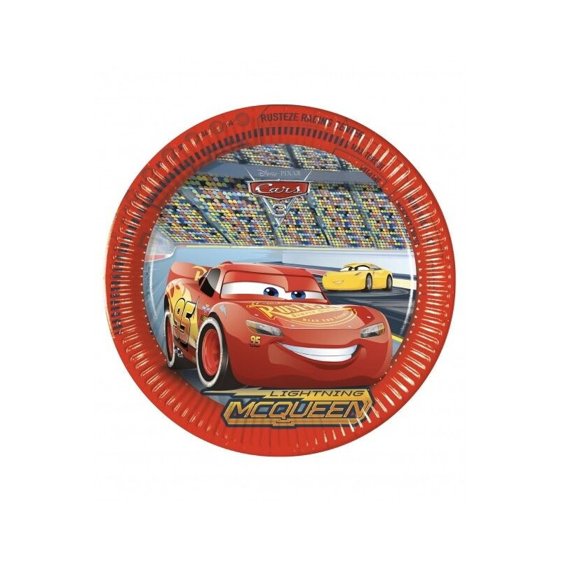 8 pratos 23cm Cars 3