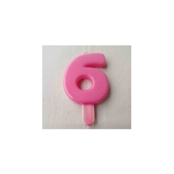Vela N 6 9.5cm Rosa