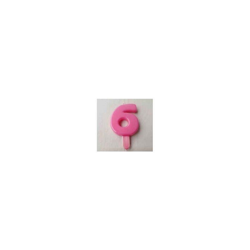 Vela N 6 9.5cm Rosa