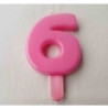 Vela N 6 9.5cm Rosa