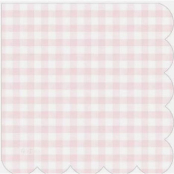 16 guardanapos 33x33cm xadrez rosa