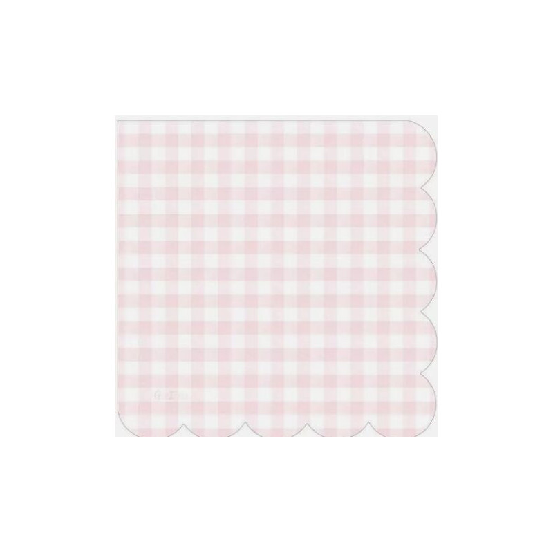 16 guardanapos 33x33cm xadrez rosa