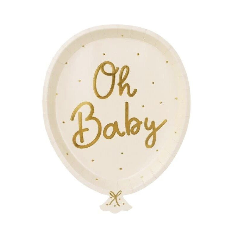 6 pratos oh baby 17.5x22cm