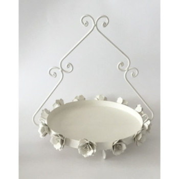 Tarteira Metal Rosas 32,5x28x31,5cm