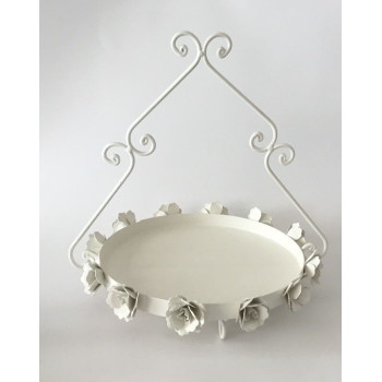 Tarteira Metal Rosas 32,5x28x31,5cm