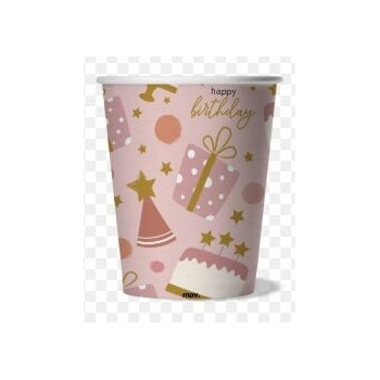 8 copos 250ml rose confetti