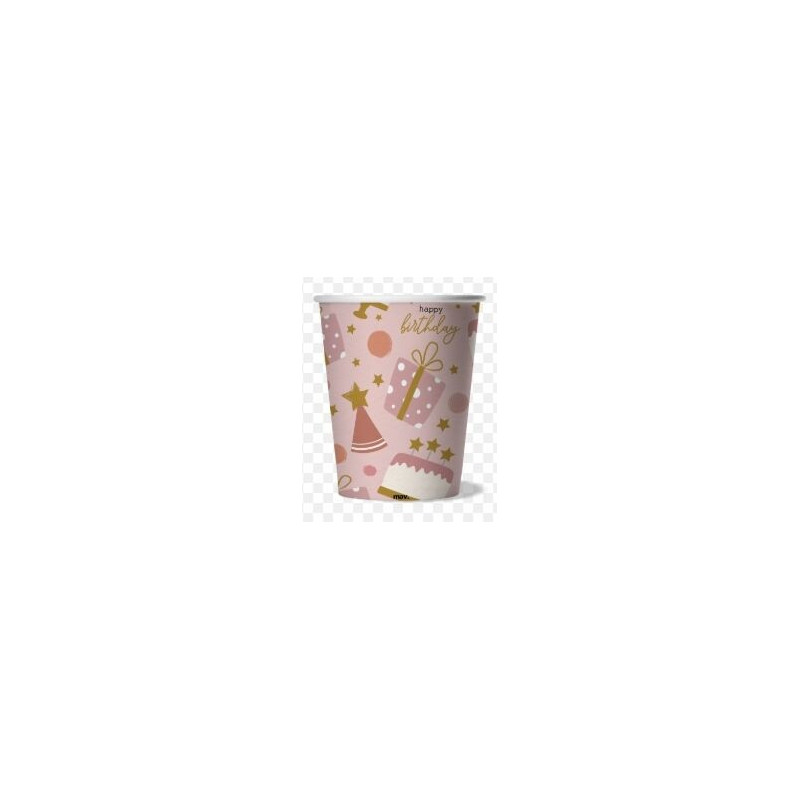 8 copos 250ml rose confetti