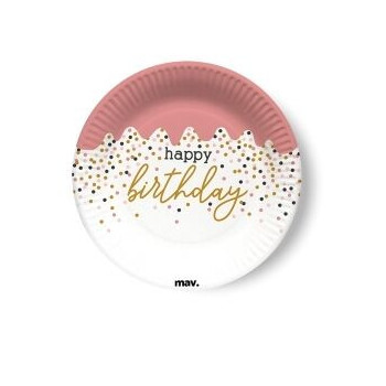 8 pratos 18 cm Rose Confetti