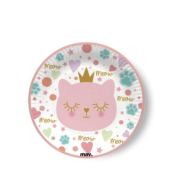 8 pratos 18cm Cat Princess