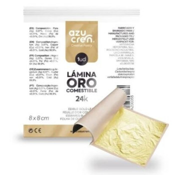 Folha de ouro comestível 8x8cm ouro