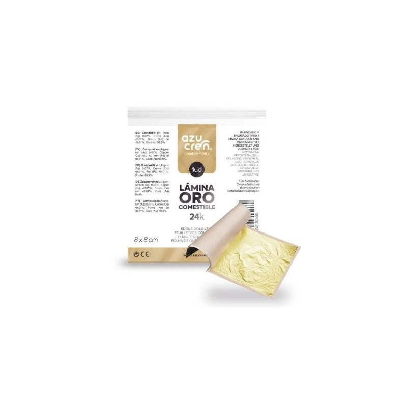 Folha de ouro comestível 8x8cm ouro