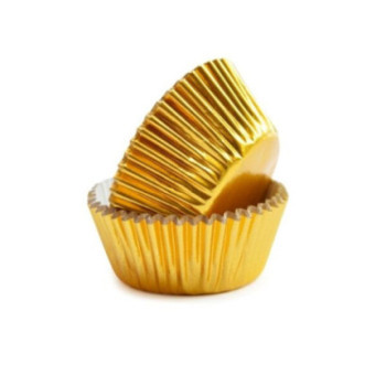 48 cápsulas douradas para cupcakes scrapcooking