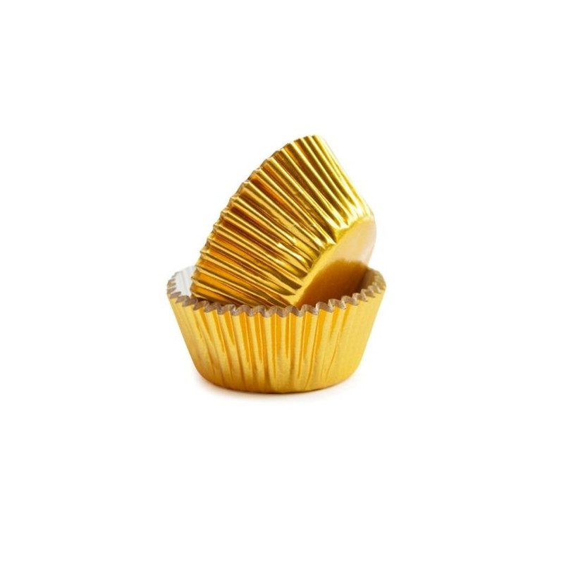48 cápsulas douradas para cupcakes scrapcooking