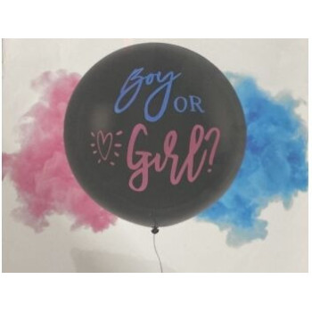 Balão latex preto revelação 90 cm com pó
