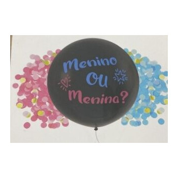 Balão latex preto revelação 90cm menino ou menina ?