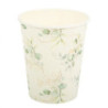 8 copos 255ml brancos flores verde sálvia