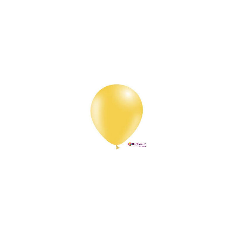 100 balões latex Balloonia 5" Amarelo