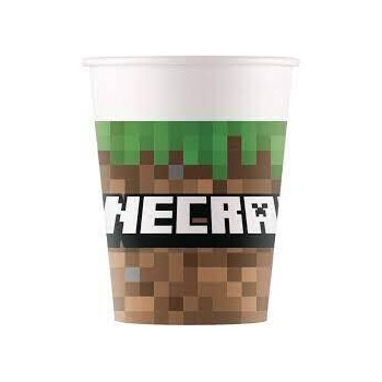 8 copos de papel 200ml Minecraft