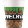 8 copos de papel 200ml Minecraft
