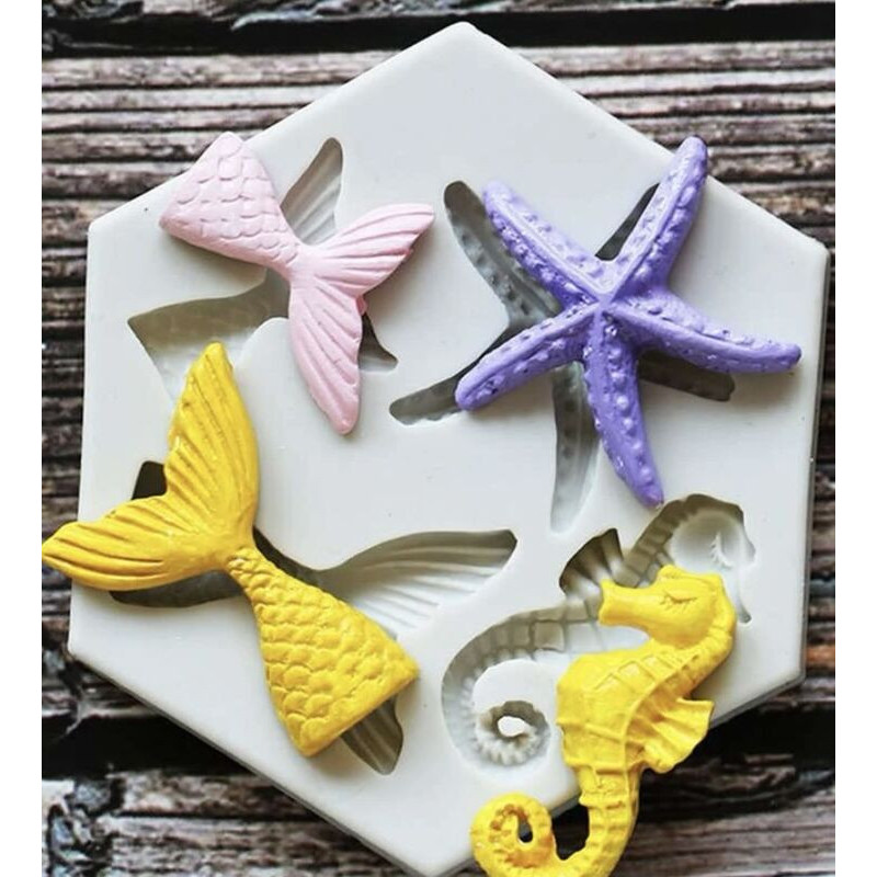 Molde de silicone motivos marinhos