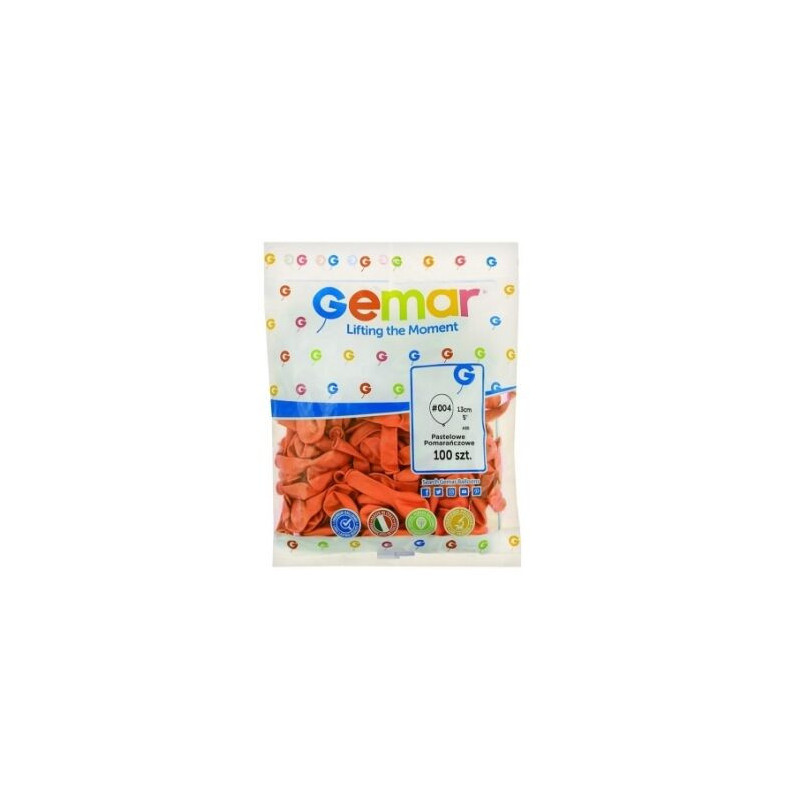 100 balões de latex gemar  5" - 13cm  Laranja