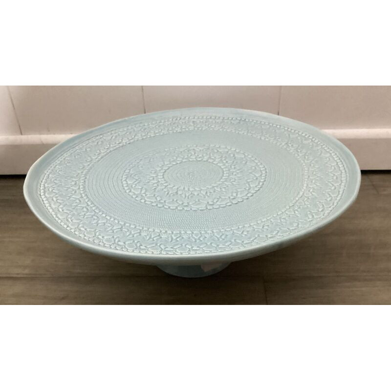 Prato pé large azul 33cm