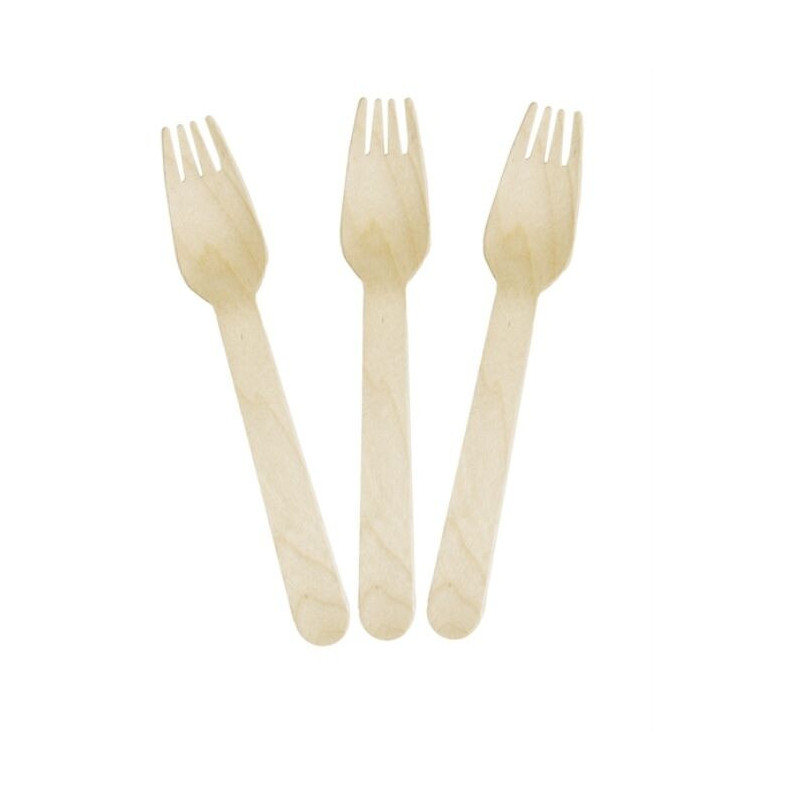 12 garfos de madeira biodegradáveis 12 cm