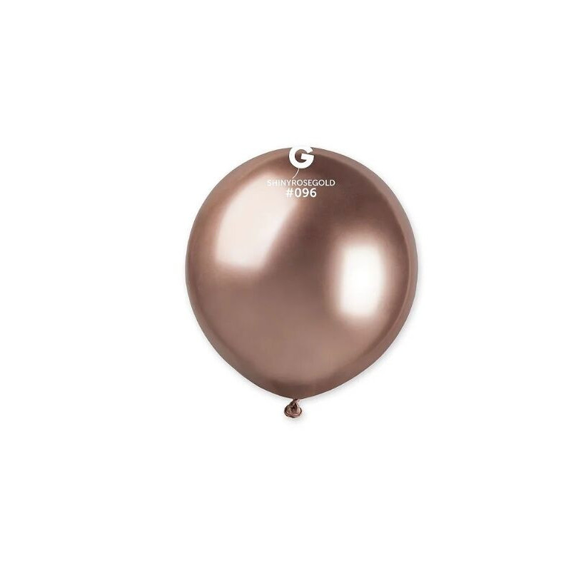 5 balões latex Gemar 19” - 48 cm shiny rose gold