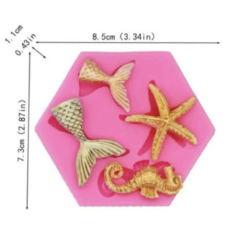 Molde silicone motivos marinhos