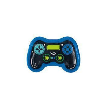 8 Gamer Birthday Controller-shaped 9,25" Plates