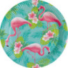 8 pratos 23 cm flamingos