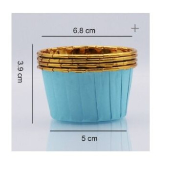 24 formas para cupcakes azul e ouro