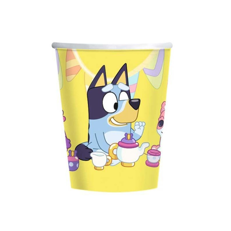 8 copos de papel 227ml Bluey