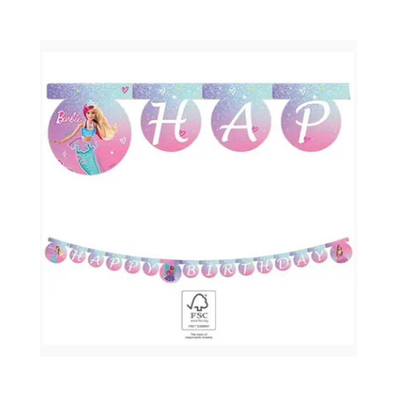 Banner Happy Birthday Barbie 2m