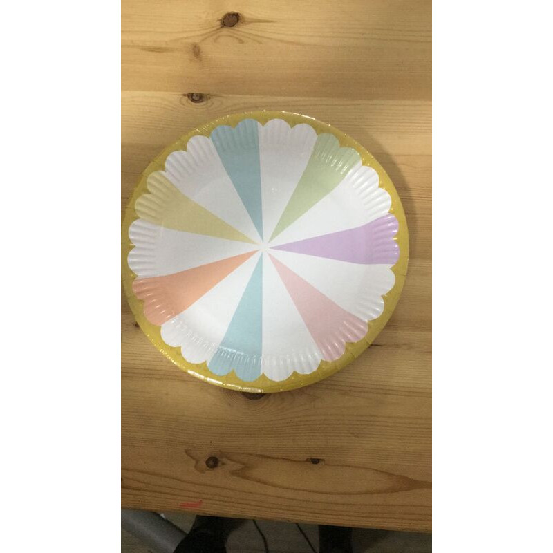 8 pratos de papel 23 cm Pastel metalizado celebration