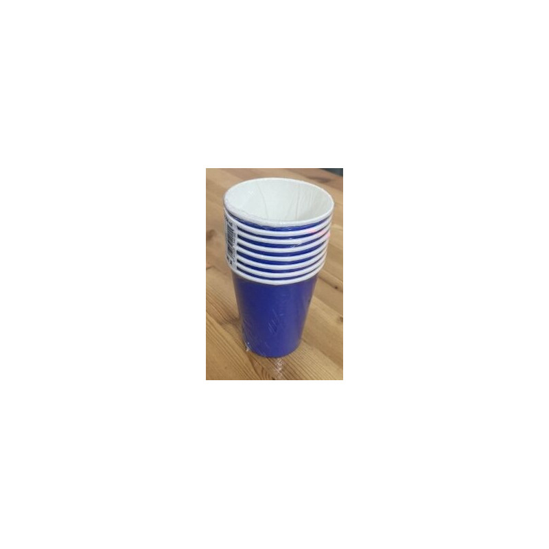 8 copos de papel 250 ml azul