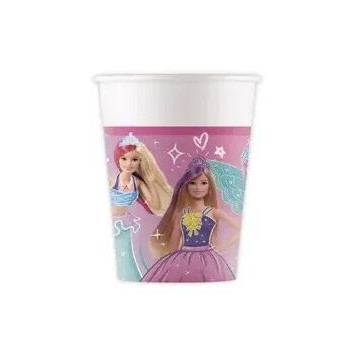 8 copos papel 200ml Barbie