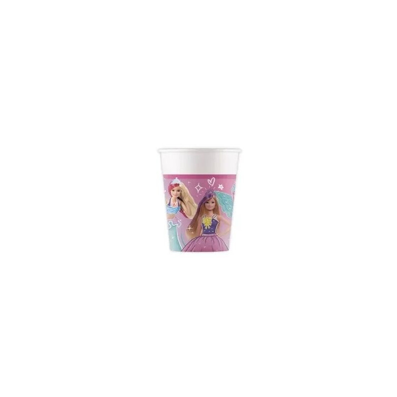 8 copos papel 200ml Barbie