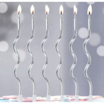 6 velas torcidas prata 13,5vm