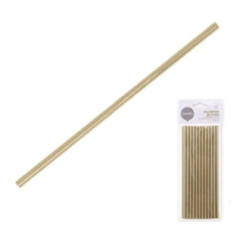 25 palhinhas de papel dourado