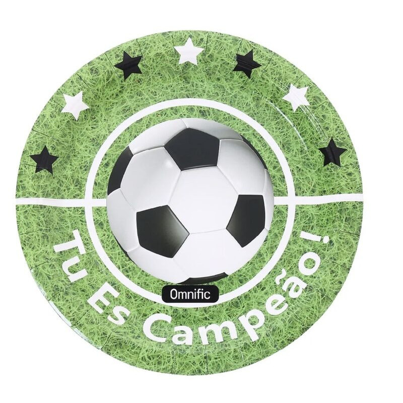 6 pratos 22,5cm futebol