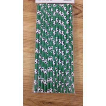 25 palhinhas de papel futebol