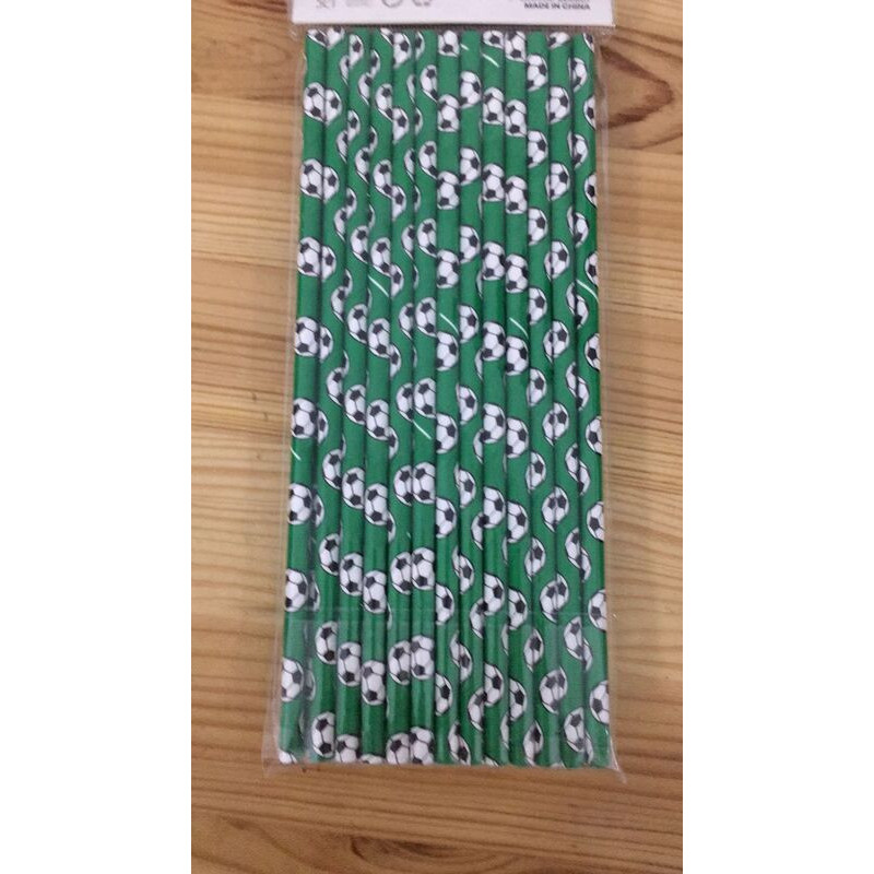 25 palhinhas de papel futebol
